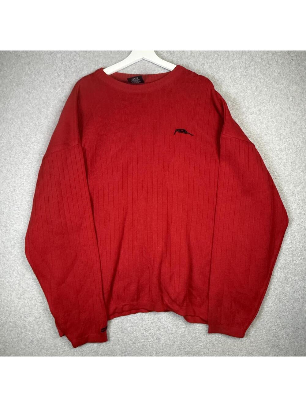 Vintage FUBU Men's Size 2XL XXL Red Pullover Knit Crewneck Sweater